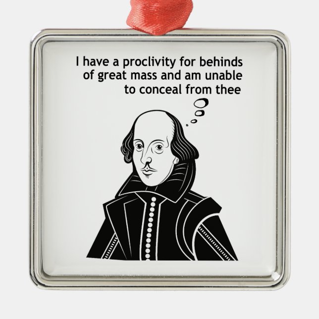 Shakespeare Funny Quote Metal Tree Decoration (Front)