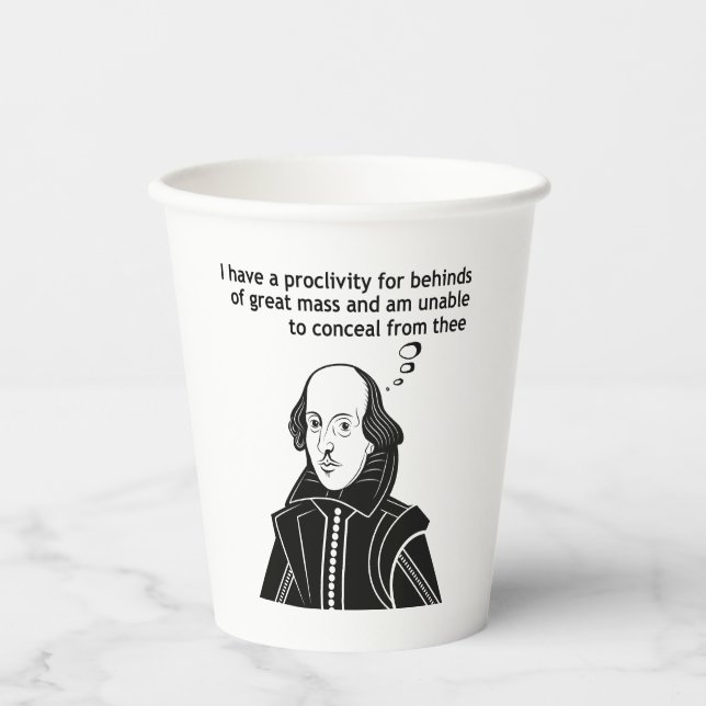 Shakespeare Funny Quote Paper Cups (Front)