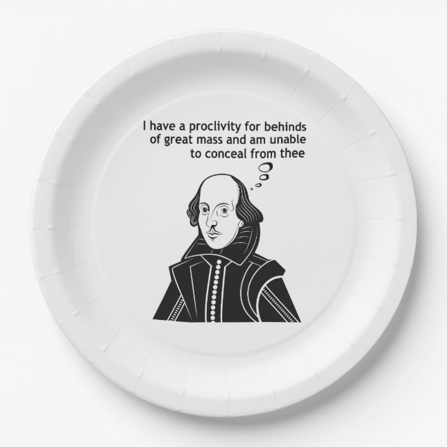 Shakespeare Funny Quote Paper Plate (Front)