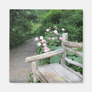 Shakespeare Garden Bench Roses Central Park NYC Magnet