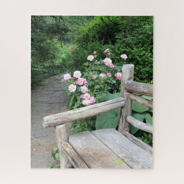 Shakespeare Garden Central Park NYC Pink Roses Jigsaw Puzzle (Vertical)
