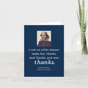 Shakespeare Gratitude Elegant Performing Arts Thank You Card