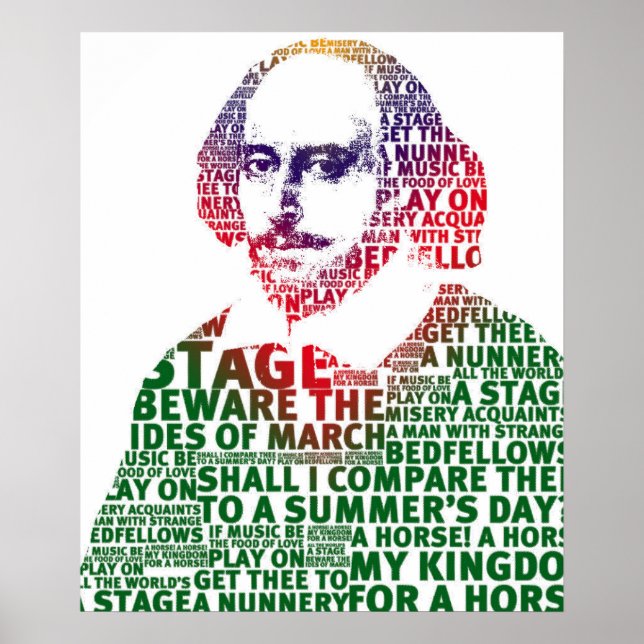 Shakespeare green gradient text design poster (Front)