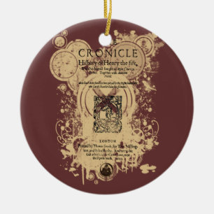 Shakespeare Henry V Quarto Front Piece Ceramic Tree Decoration