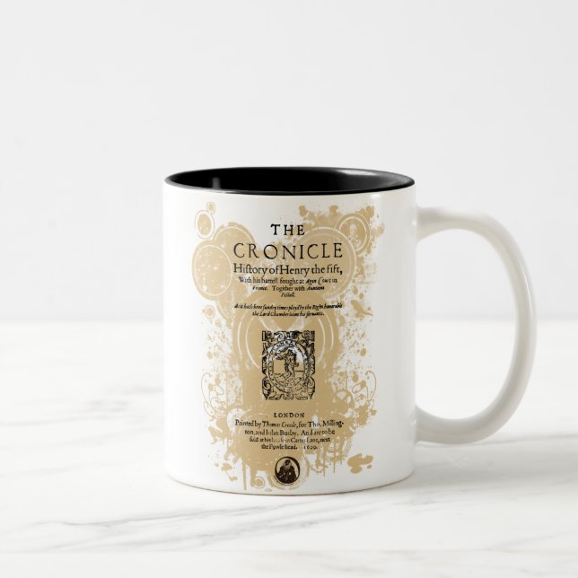Shakespeare Henry V Quarto Front Piece Two-Tone Coffee Mug (Right)
