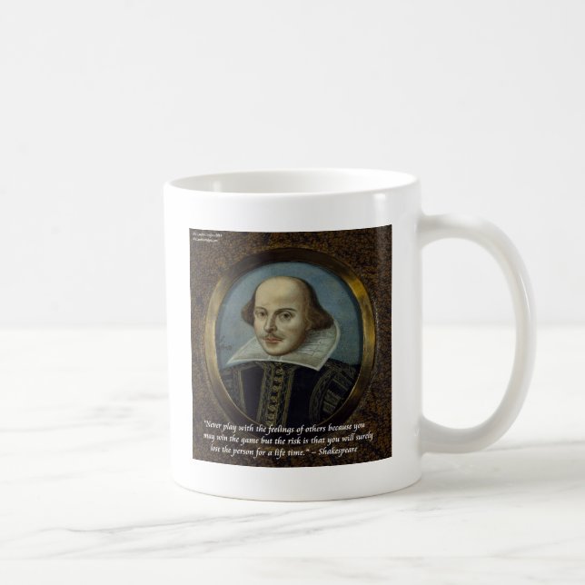 Shakespeare & His Famous Feelings Quote Coffee Mug (Right)