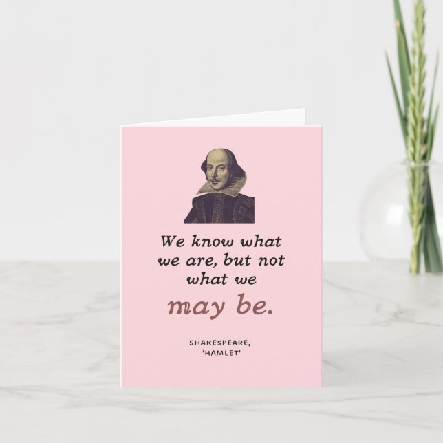 Shakespeare Inspiration Pink Bookish Graduation Card (Front)