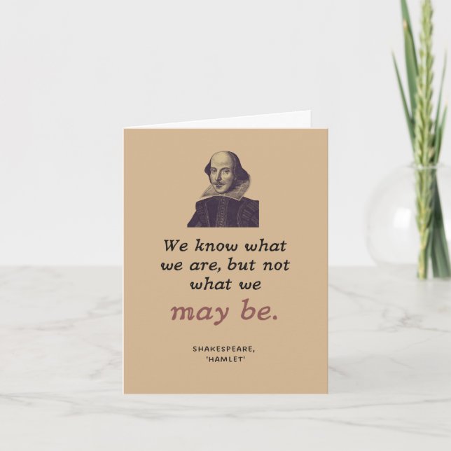 Shakespeare Inspiration Vintage Bookish Graduation Card (Front)