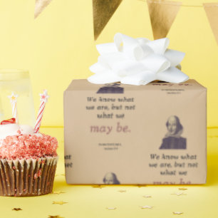 Shakespeare Inspiration Vintage Bookish Graduation Wrapping Paper