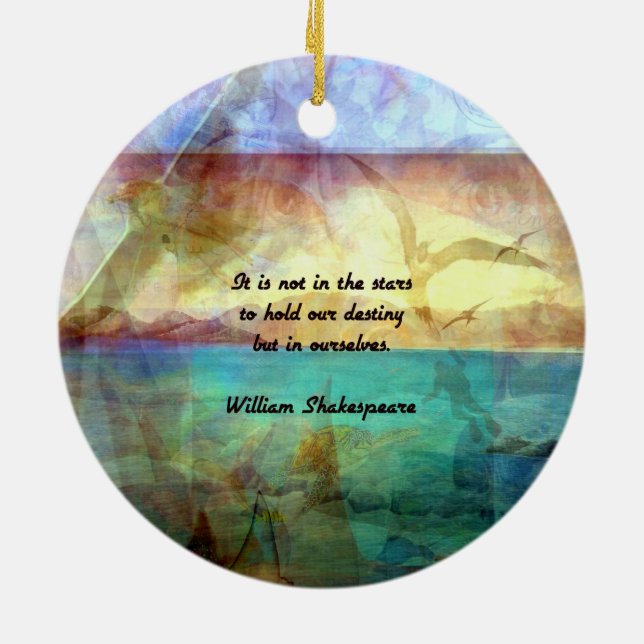 Shakespeare Inspirational Quote About Destiny Ceramic Tree Decoration (Back)