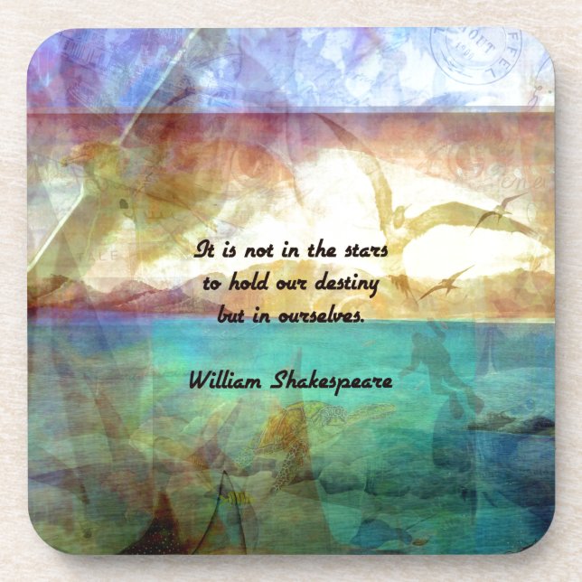 Shakespeare Inspirational Quote About Destiny Coaster (Front)
