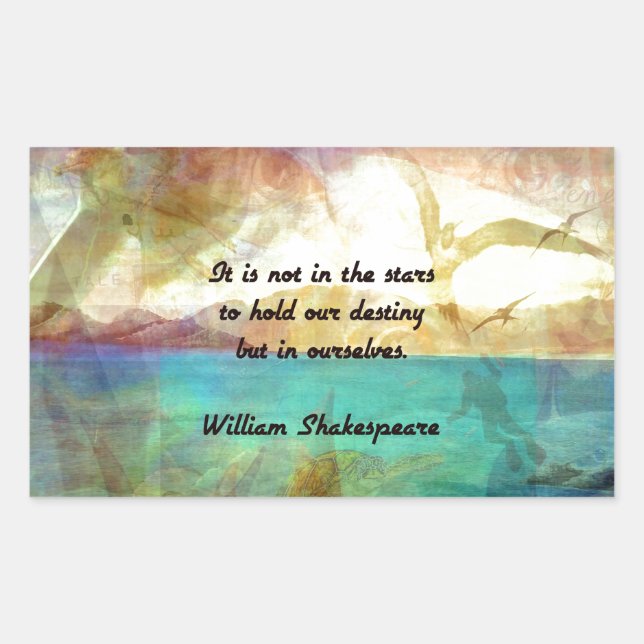 Shakespeare Inspirational Quote About Destiny Rectangular Sticker (Front)