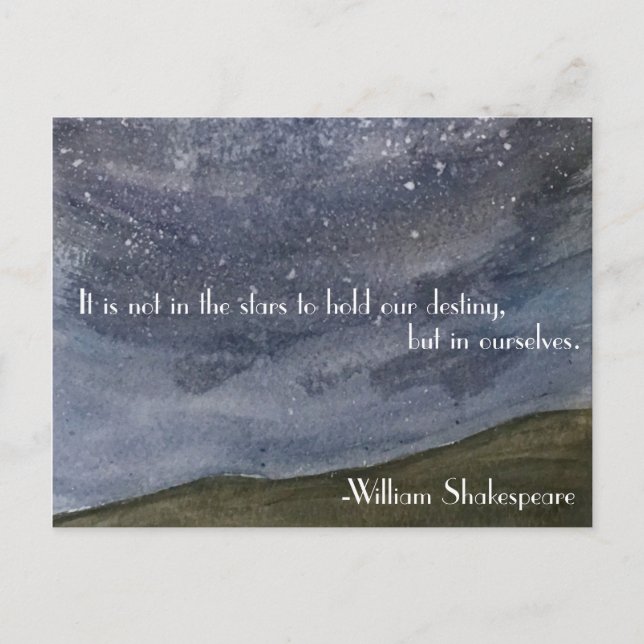 Shakespeare Inspirational Quote Postcard (Front)