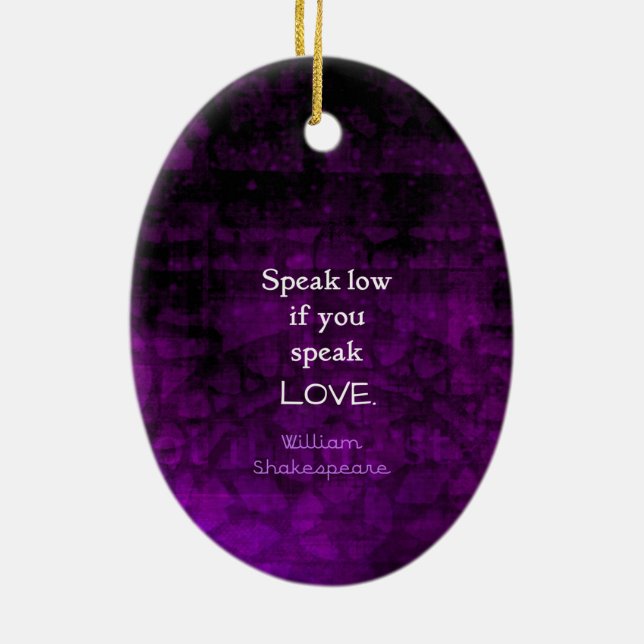 Shakespeare Inspirational Romantic LOVE Quote Ceramic Tree Decoration (Back)