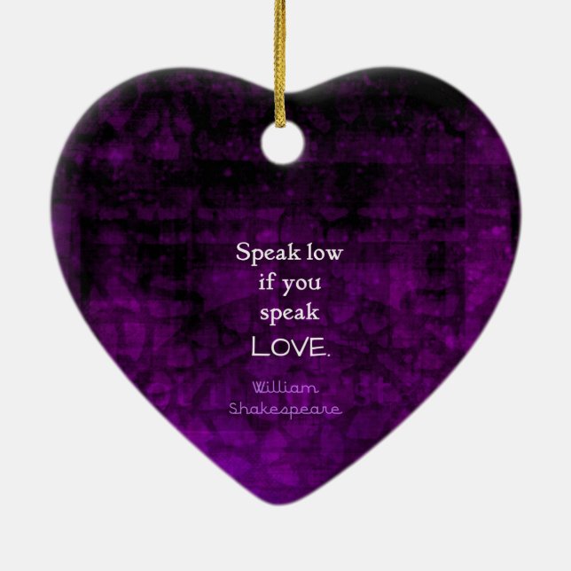 Shakespeare Inspirational Romantic LOVE Quote Ceramic Tree Decoration (Back)