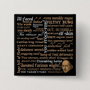 Shakespeare Insults Collection 15 Cm Square Badge