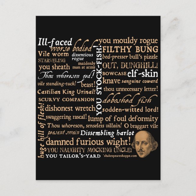 Shakespeare Insults Collection Postcard (Front)