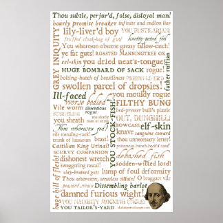 Shakespeare Insults Collection Poster