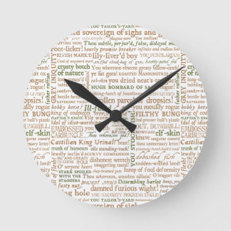 Shakespeare Insults Collection Round Clock