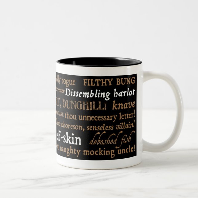 Shakespeare Insults Collection Two-Tone Coffee Mug (Right)