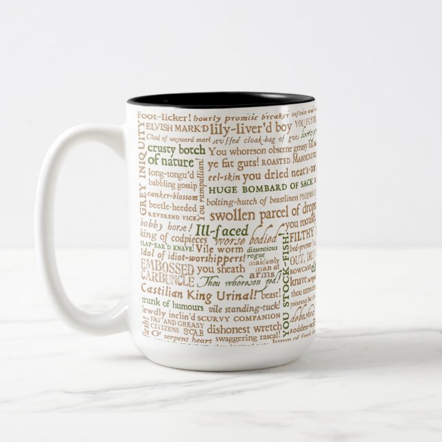 Shakespeare Insults Collection Two-Tone Coffee Mug (Left)