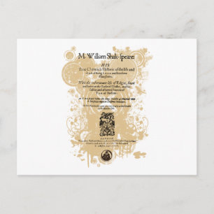 Shakespeare King Lear Quarto Front Piece Postcard