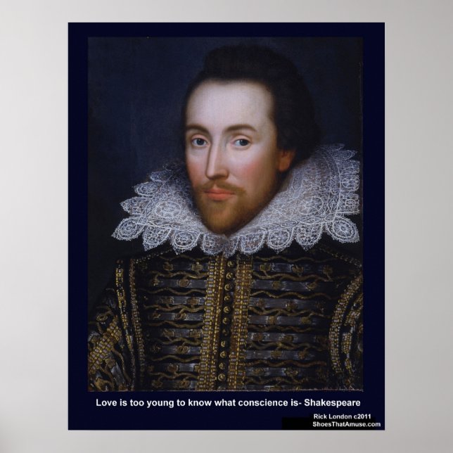 Shakespeare Love Too Young Love Quote Posters (Front)