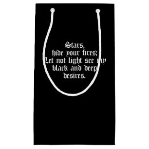 Shakespeare Macbeth Play Quote Stars Hide Fires Small Gift Bag