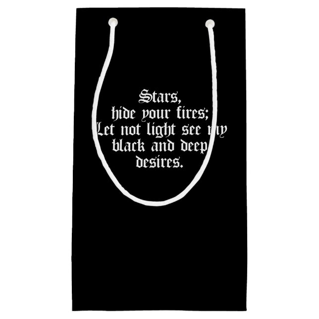 Shakespeare Macbeth Play Quote Stars Hide Fires Small Gift Bag (Front)