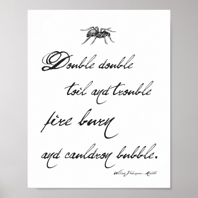 Shakespeare Macbeth Quote and Spider Halloween Poster (Front)