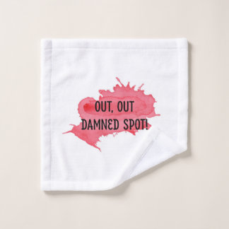 Shakespeare Macbeth Quote Washcloth "Out Out Spot" Wash Cloth