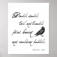 Shakespeare Macbeth Spell Quote and Crow Halloween