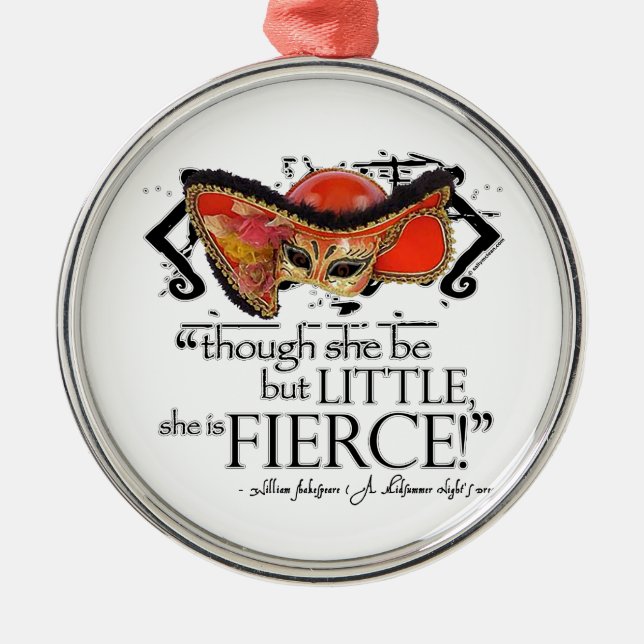 Shakespeare Midsummer Night's Dream Fierce Quote Metal Tree Decoration (Front)
