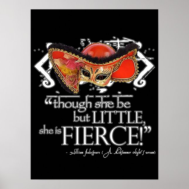 Shakespeare Midsummer Night's Dream Fierce Quote Poster (Front)