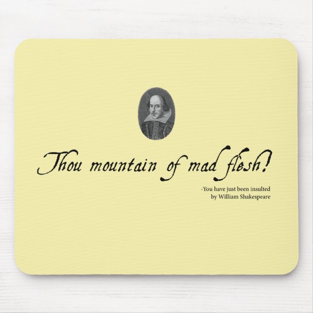 Shakespeare Mousepad #2. Unusual gift. (Front)