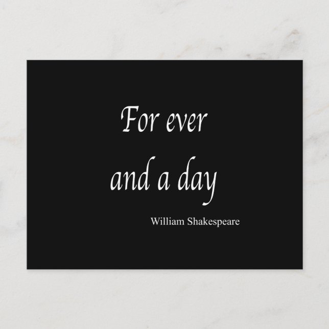 Shakespeare Personalised Quote For Ever and a Day Postcard (Front)