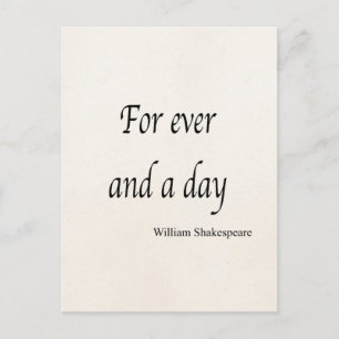 Shakespeare Personalised Quote For Ever and a Day Postcard