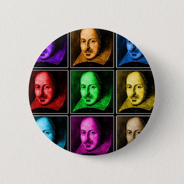 Shakespeare Pop Art 6 Cm Round Badge (Front)