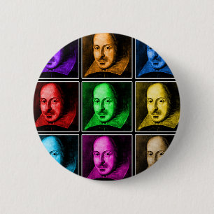Shakespeare Pop Art 6 Cm Round Badge