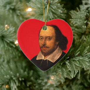 Shakespeare portrait ceramic tree decoration
