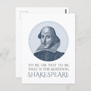 Shakespeare Portrait with To Be Or Not To Be Quote Postcard