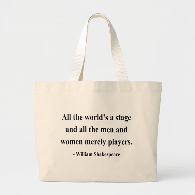 Shakespeare Quote 5a Large Tote Bag (Front)