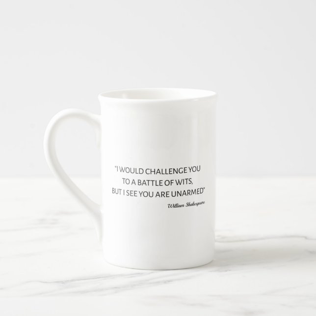 Shakespeare Quote - Battle Of Wits Bone China Mug (Left)