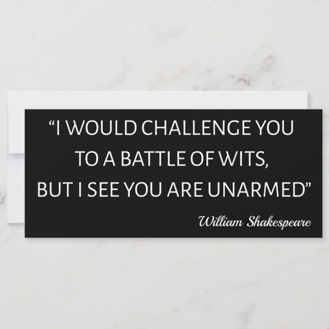 Shakespeare Quote - Battle Of Wits Invitation (Front)