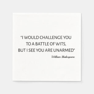 Shakespeare Quote - Battle Of Wits Napkin