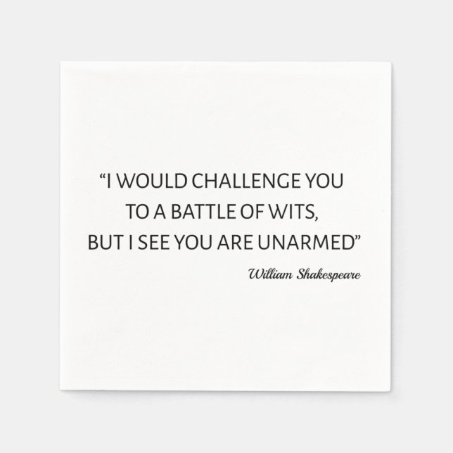 Shakespeare Quote - Battle Of Wits Napkin (Front)