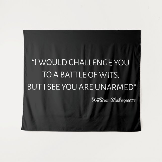 Shakespeare Quote - Battle Of Wits Tapestry (Front (Horizontal))