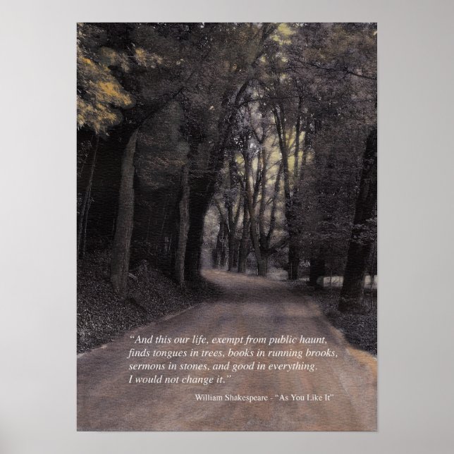 Shakespeare Quote: Bend in the Buffalo Road Poster (Front)