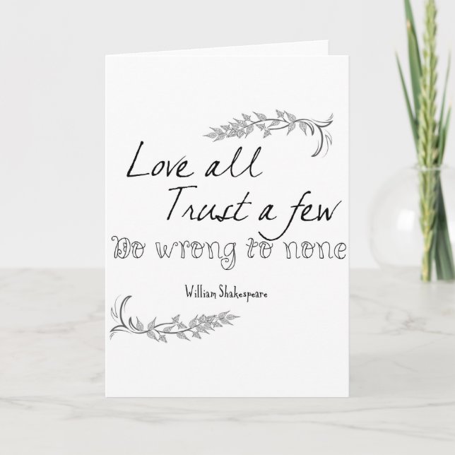 Shakespeare Quote Card (Front)