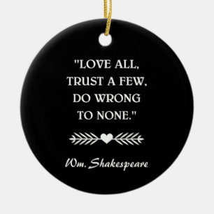 SHAKESPEARE QUOTE CERAMIC TREE DECORATION